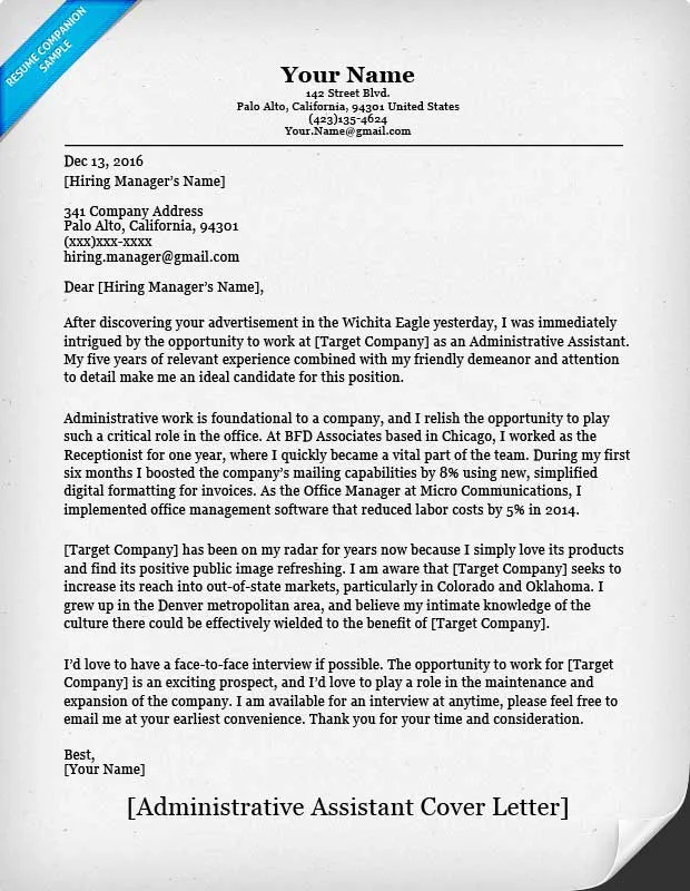 41342 admin cover letter guide