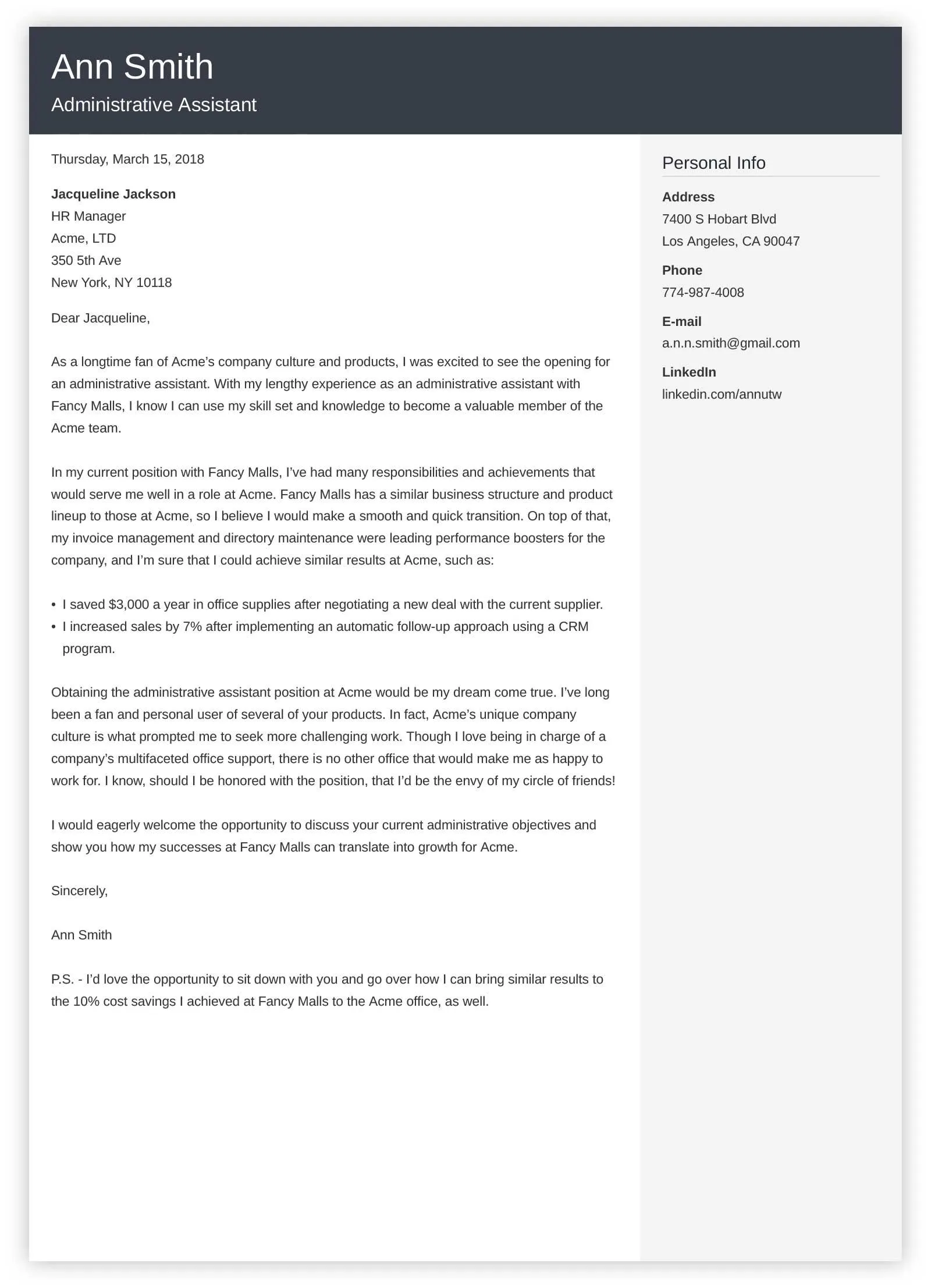 41342 cover letter formatting