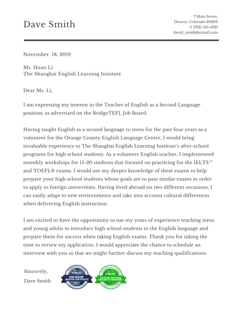 41350 cover letter purpose