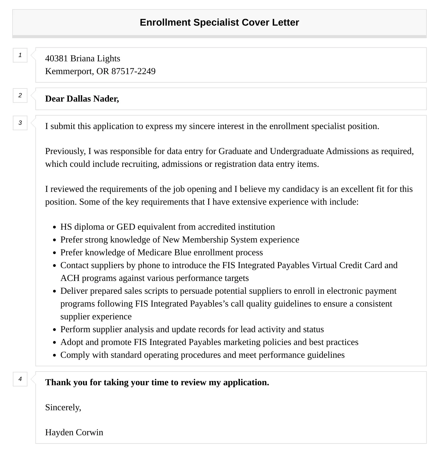 41353 cover letter formatting