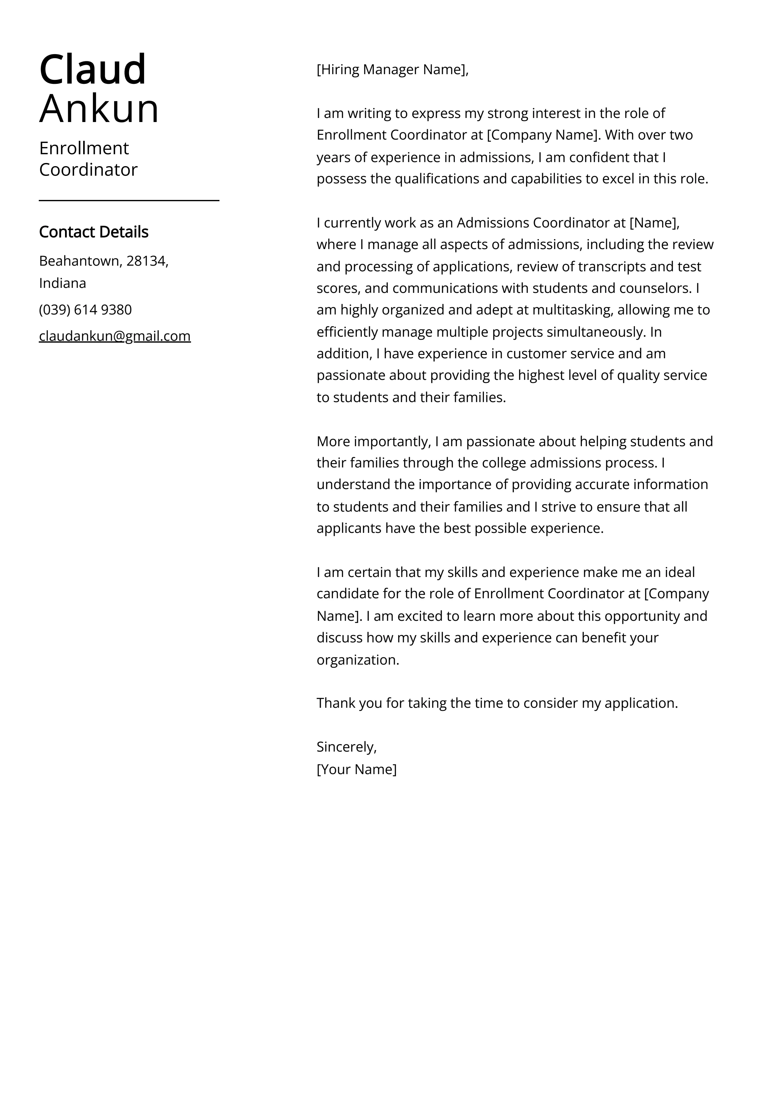 41353 cover letter review