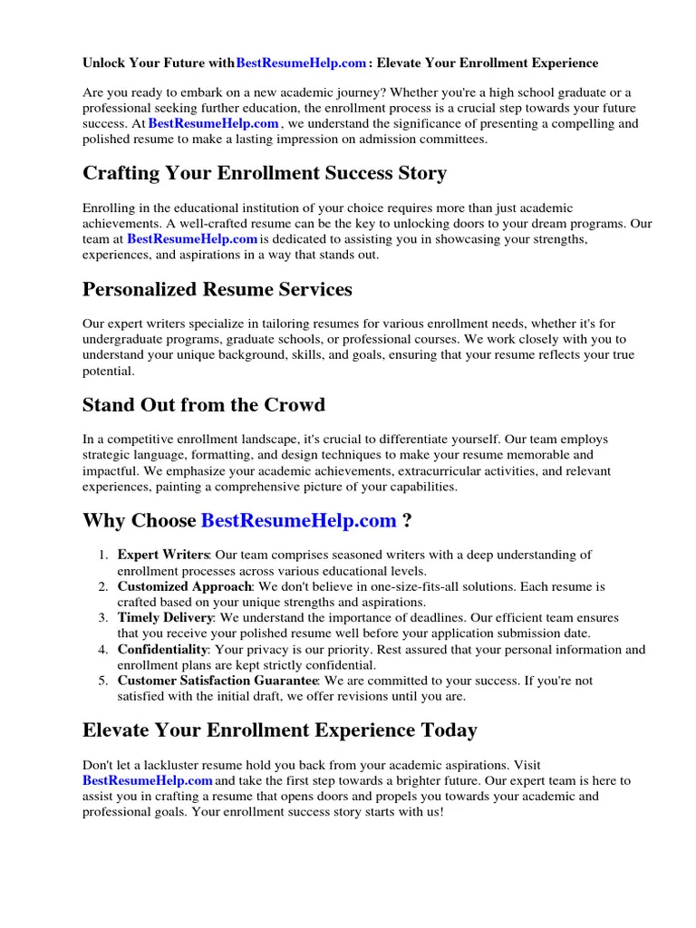 41353 enrollment specialist cover letter writing