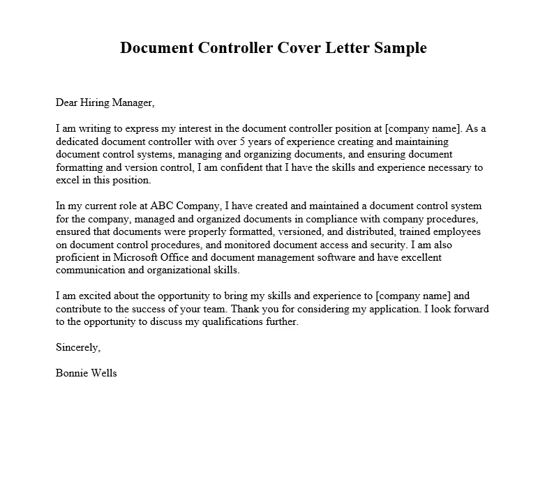 41355 document controller cover letter 1