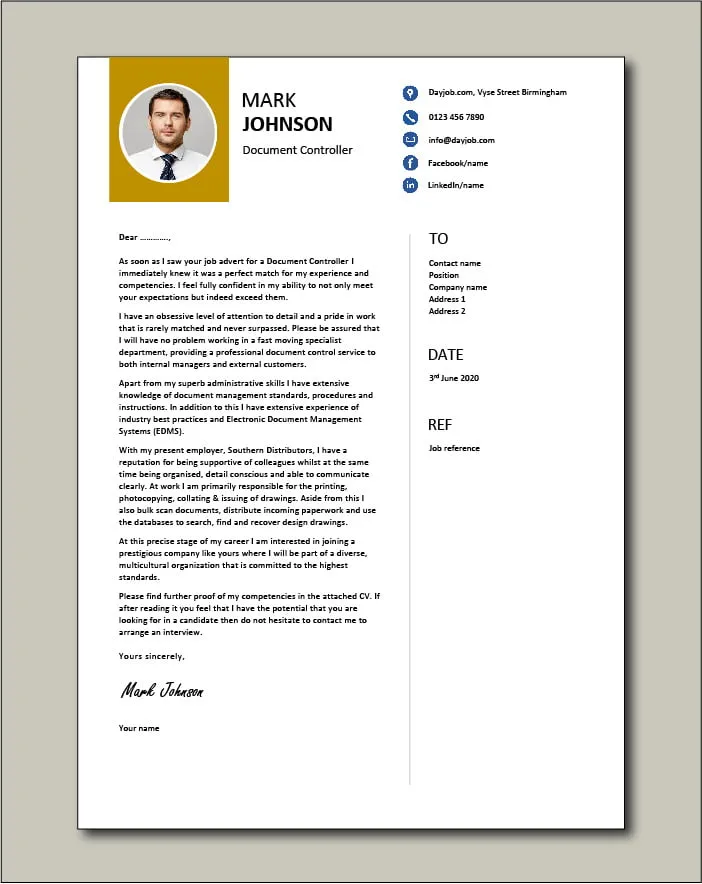 41355 document controller cover letter 2