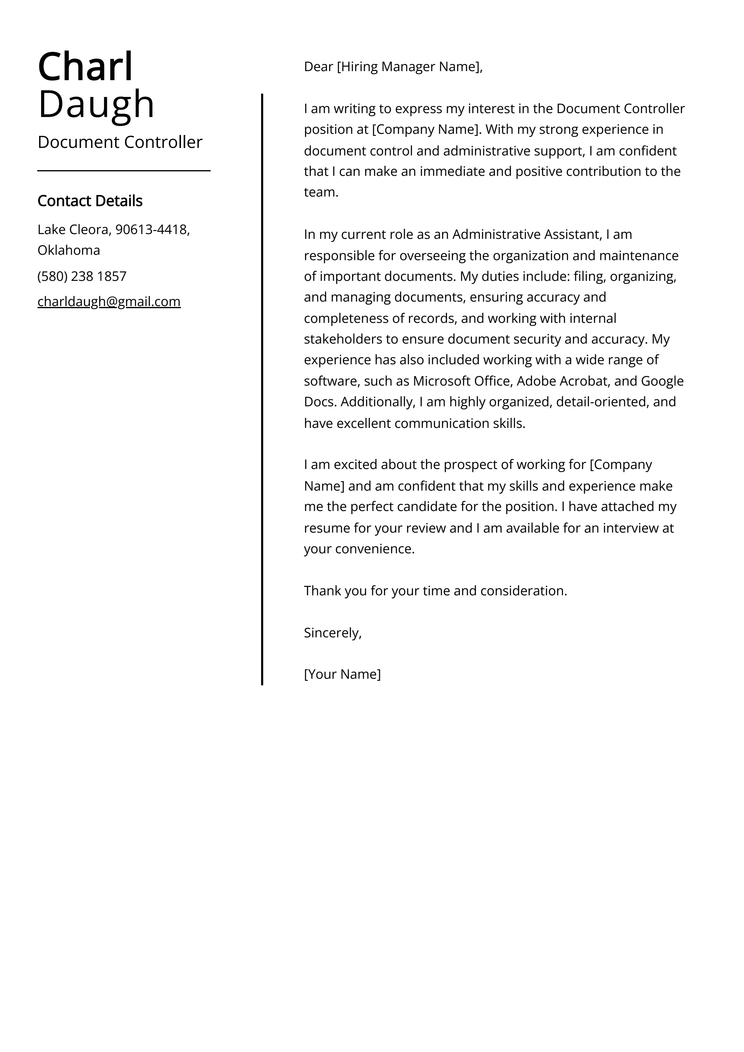 41355 document controller resume