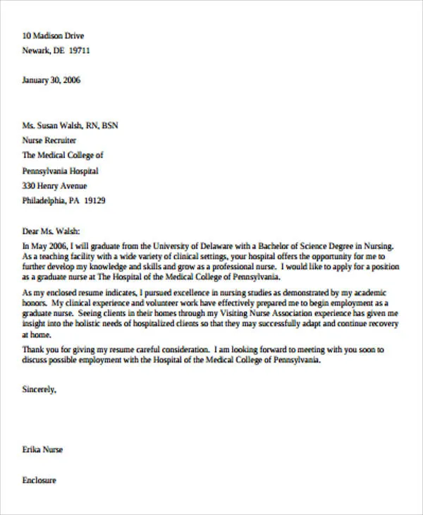 41357 clinical experience cover letter