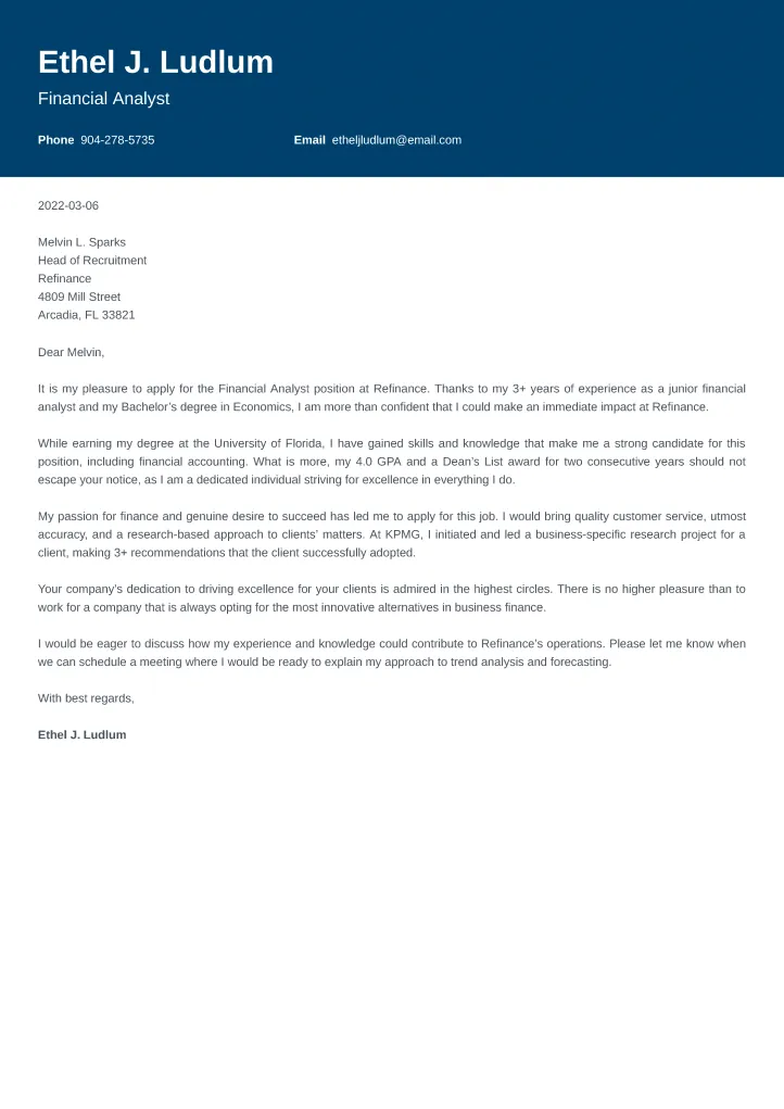41381 cover letter formatting