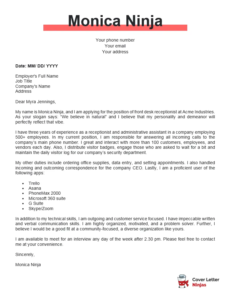 41382 proofreading cover letter