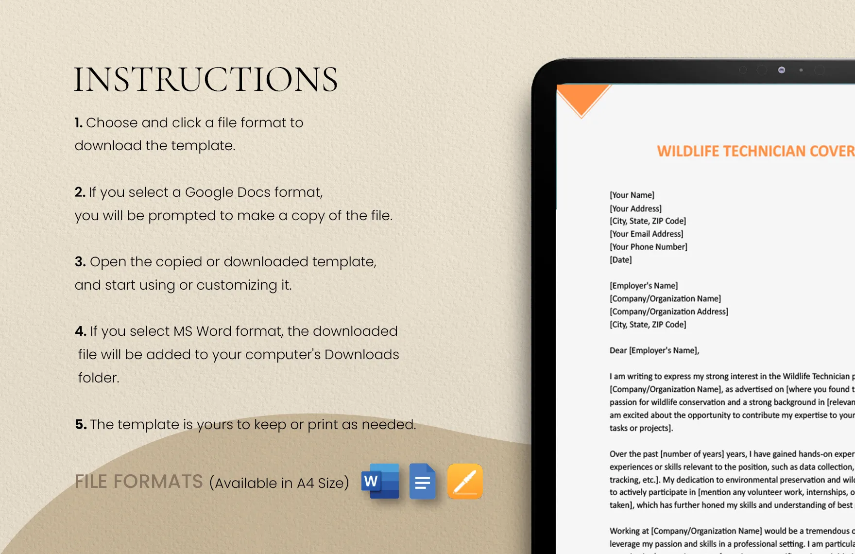 41388 wildlife cover letter example