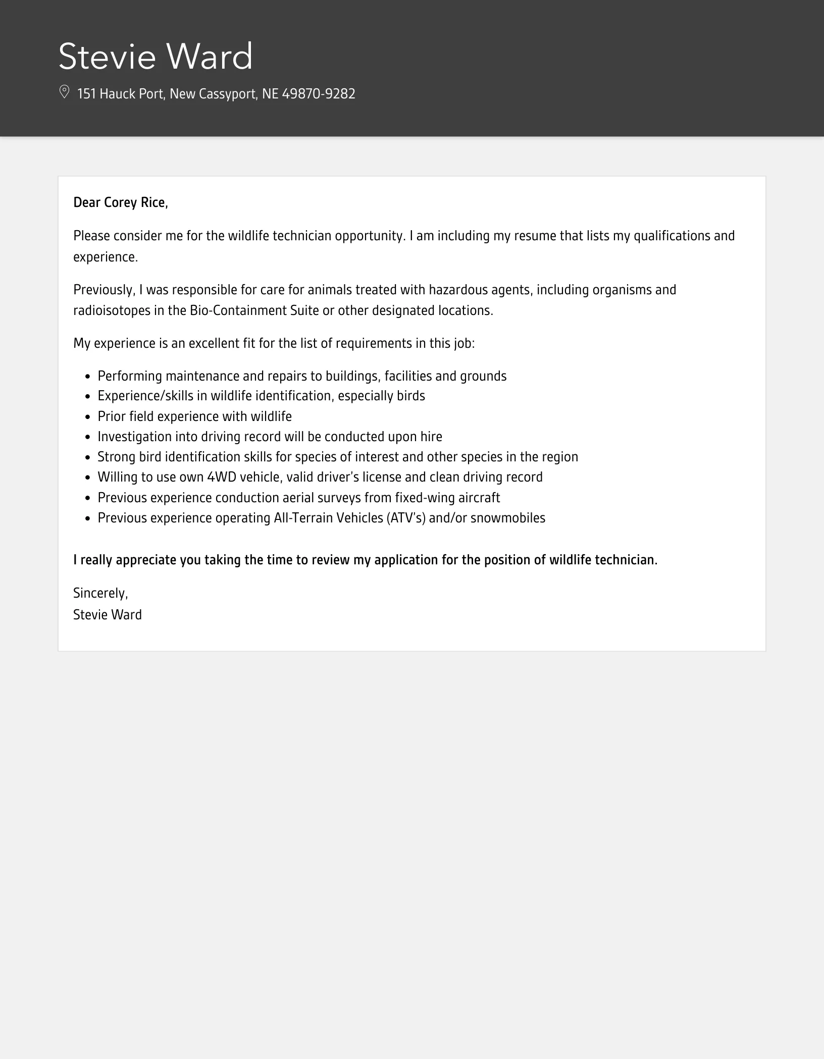 41388 wildlife cover letter header
