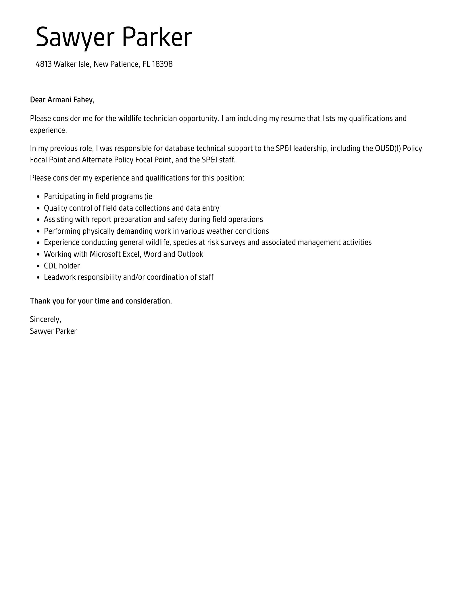 41388 wildlife job application