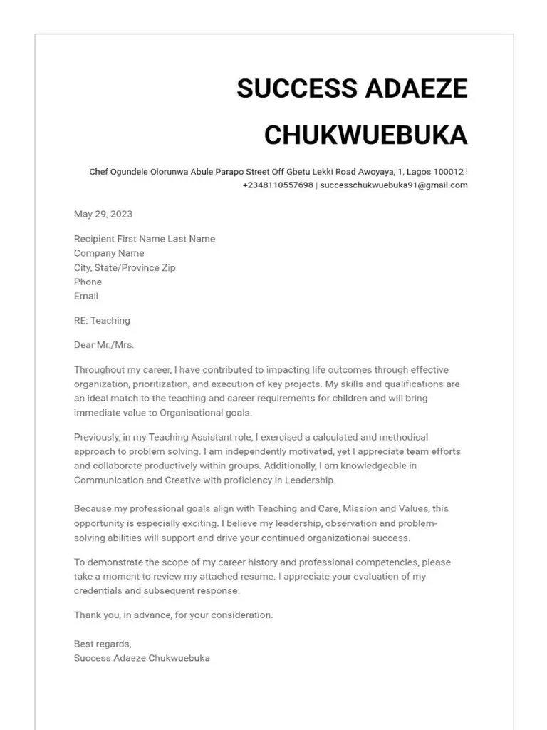 41391 cover letter writing