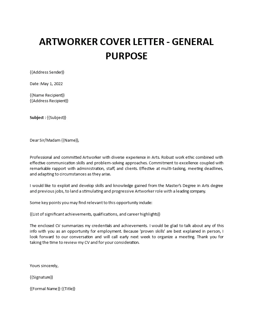 41393 cover letter art job passion