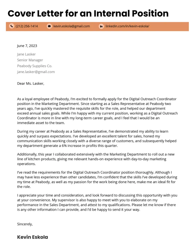 41395 internal cover letter example body