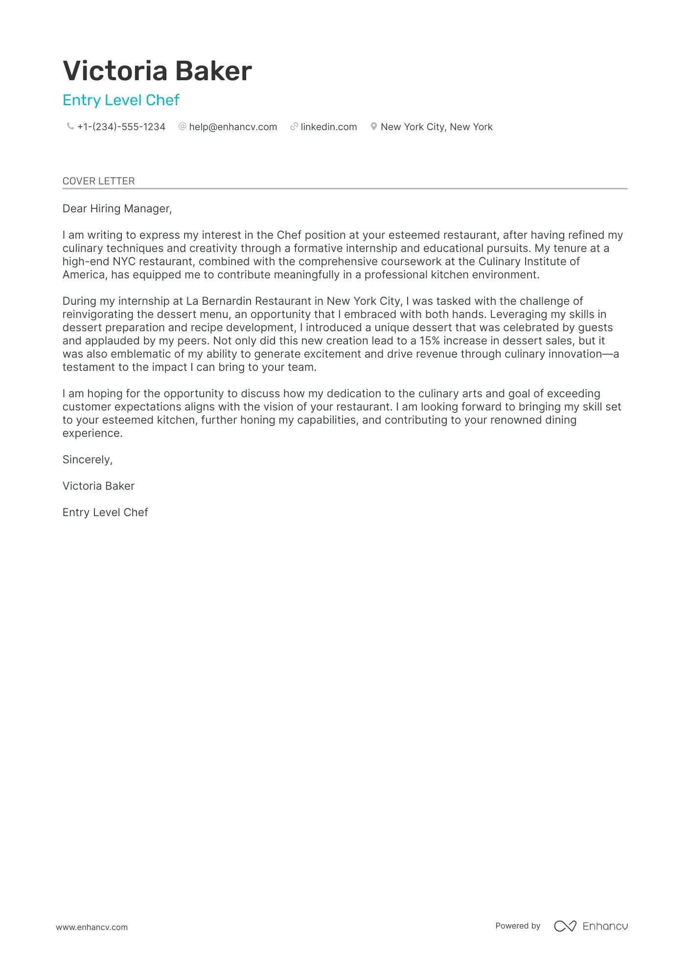 41398 culinary cover letter passion