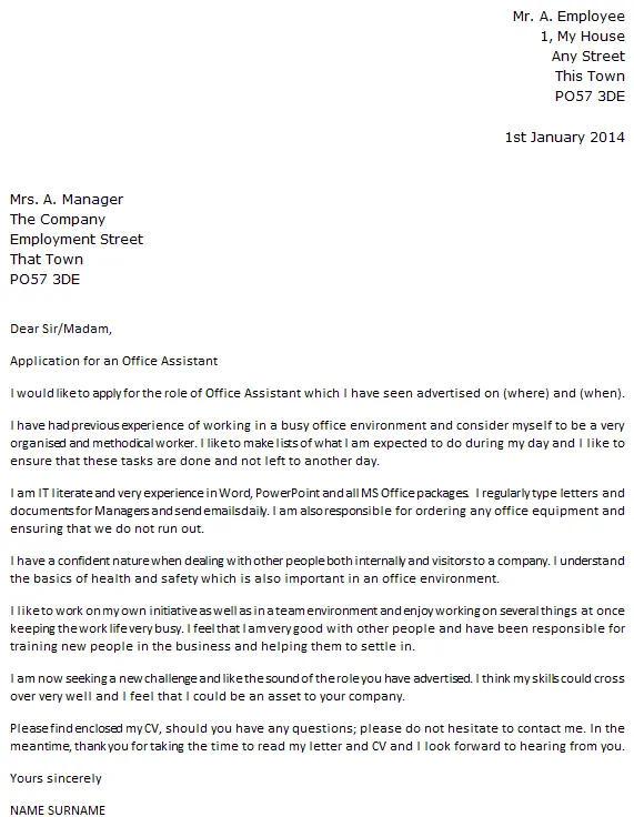 41409 cover letter format