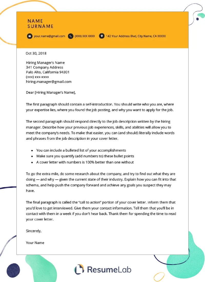 41414 cover letter office components