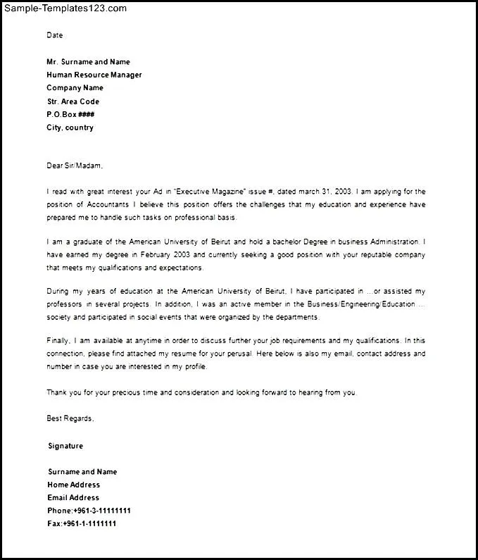 41414 cover letter office header