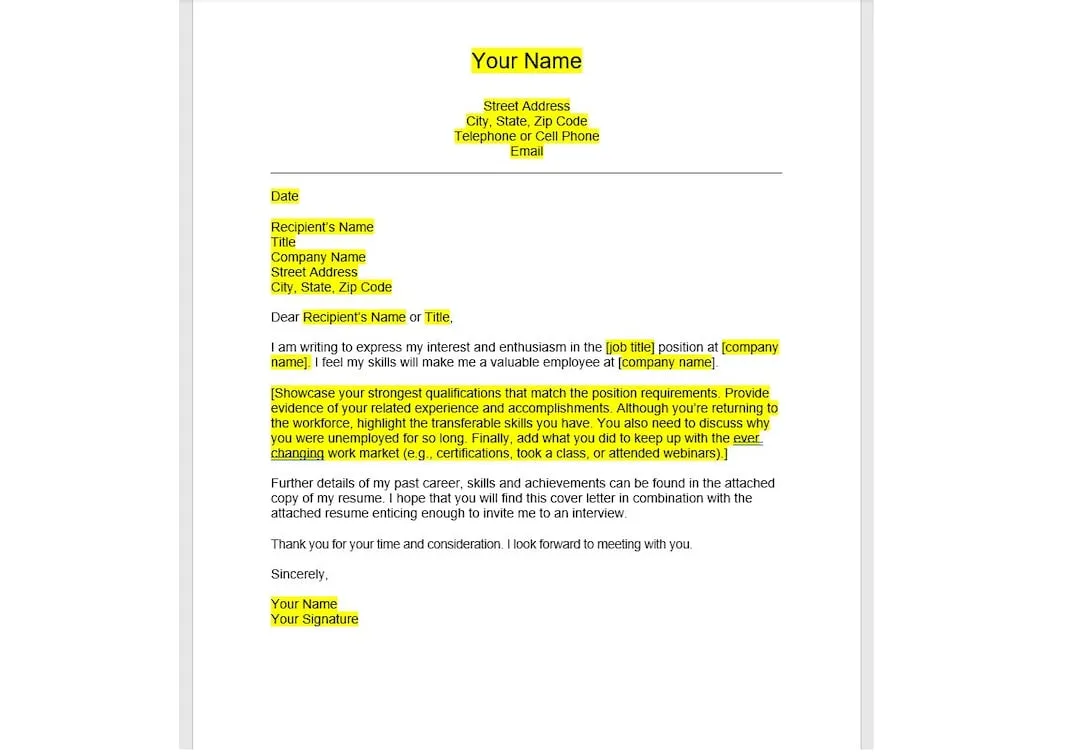 41417 formatting cover letter