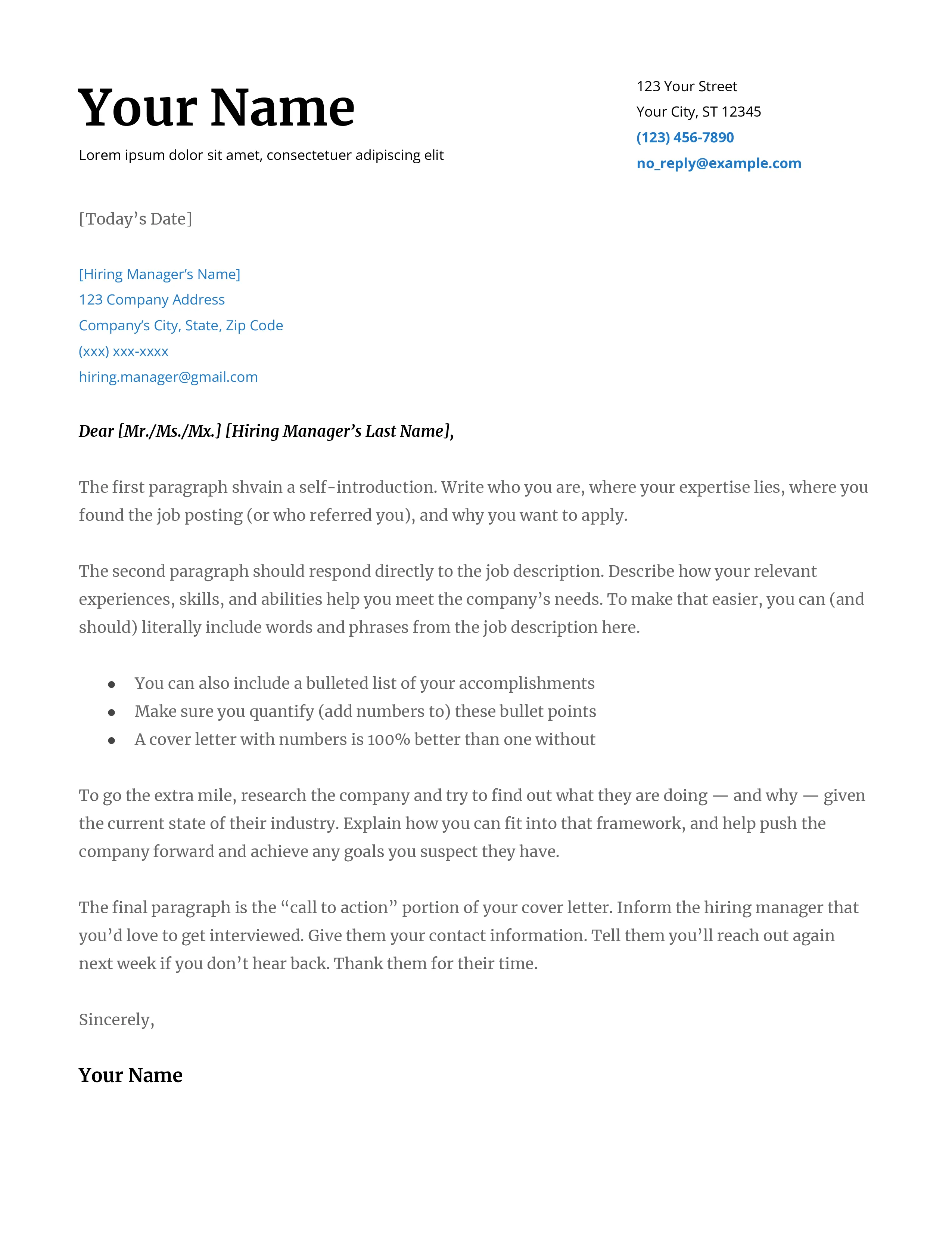 41425 cover letter features