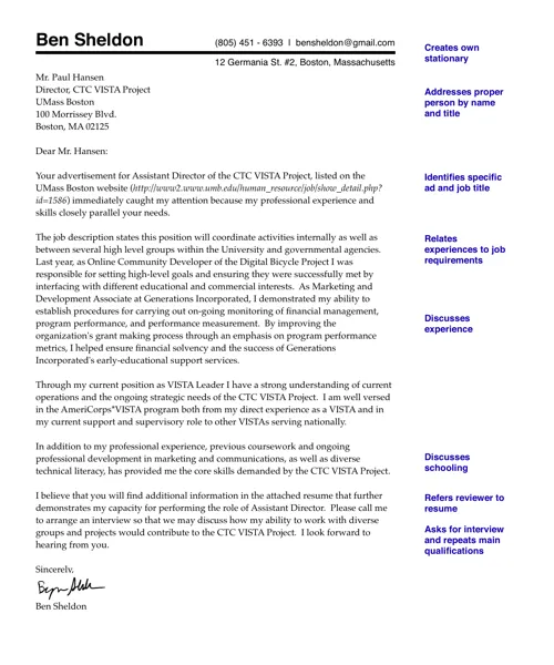 41437 cover letter formatting