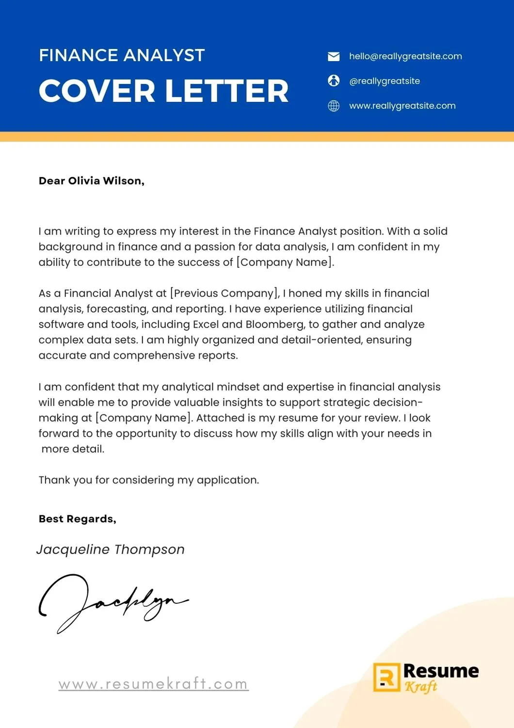 41441 finance manager cover letter