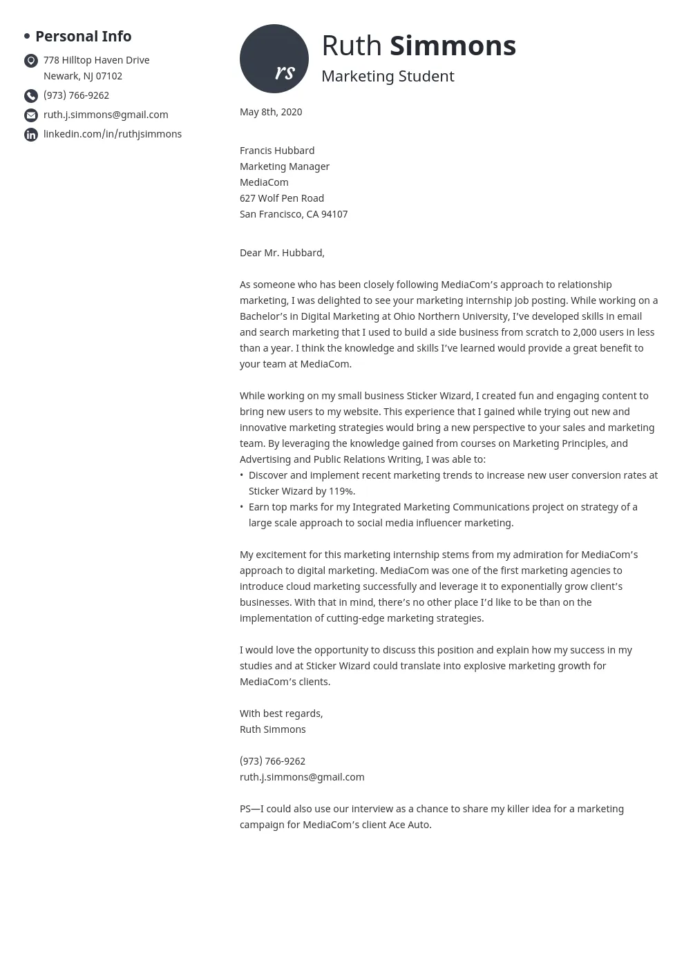 41449 marketing intern passion