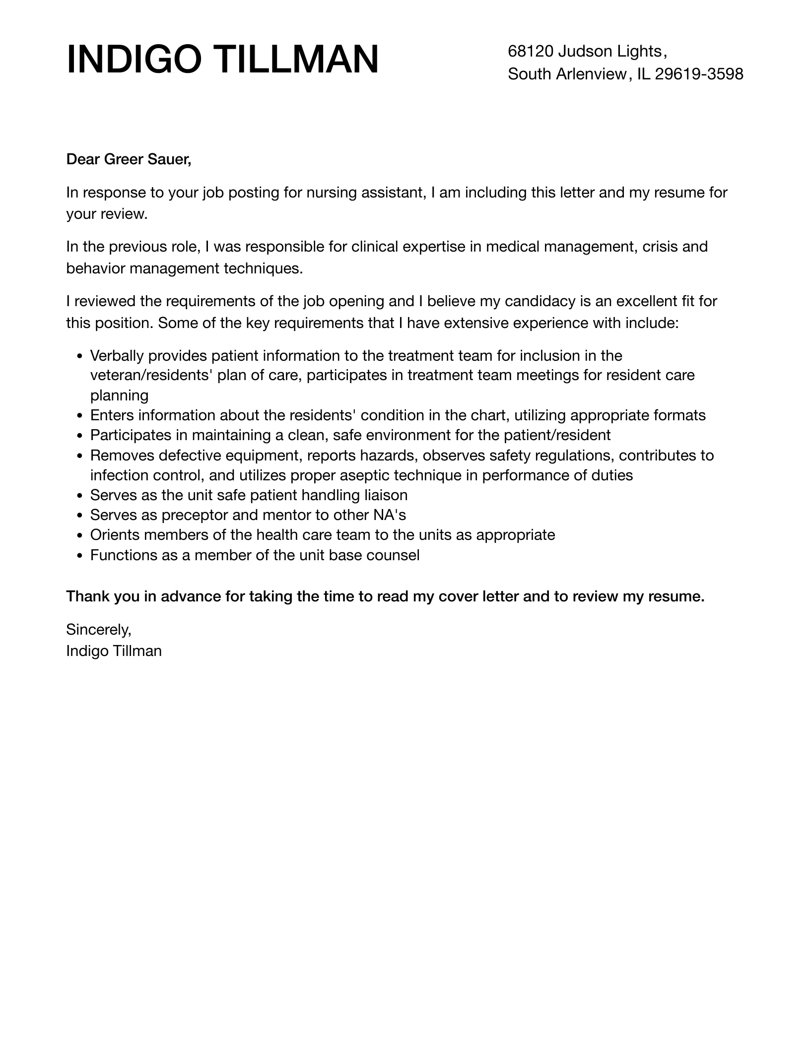 41450 formatting cover letter