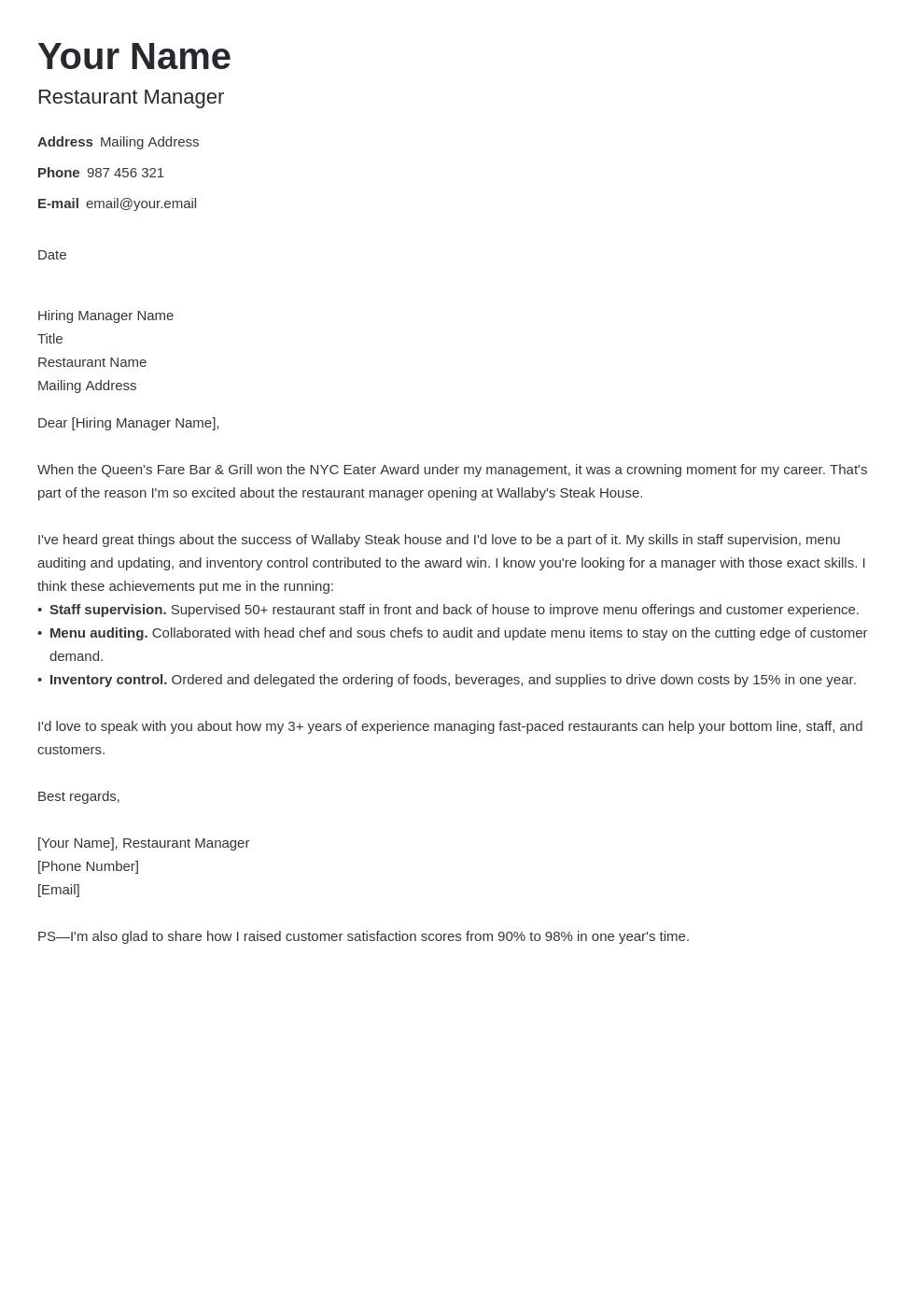 41452 cover letter header example