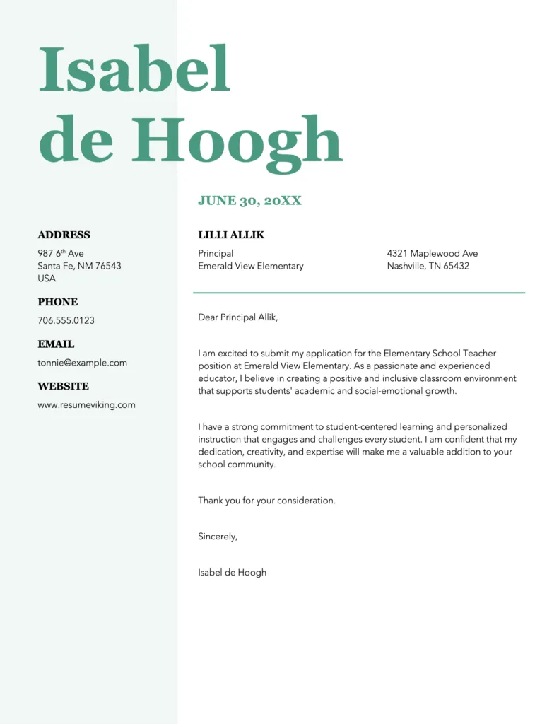 41454 cover letter template chronological