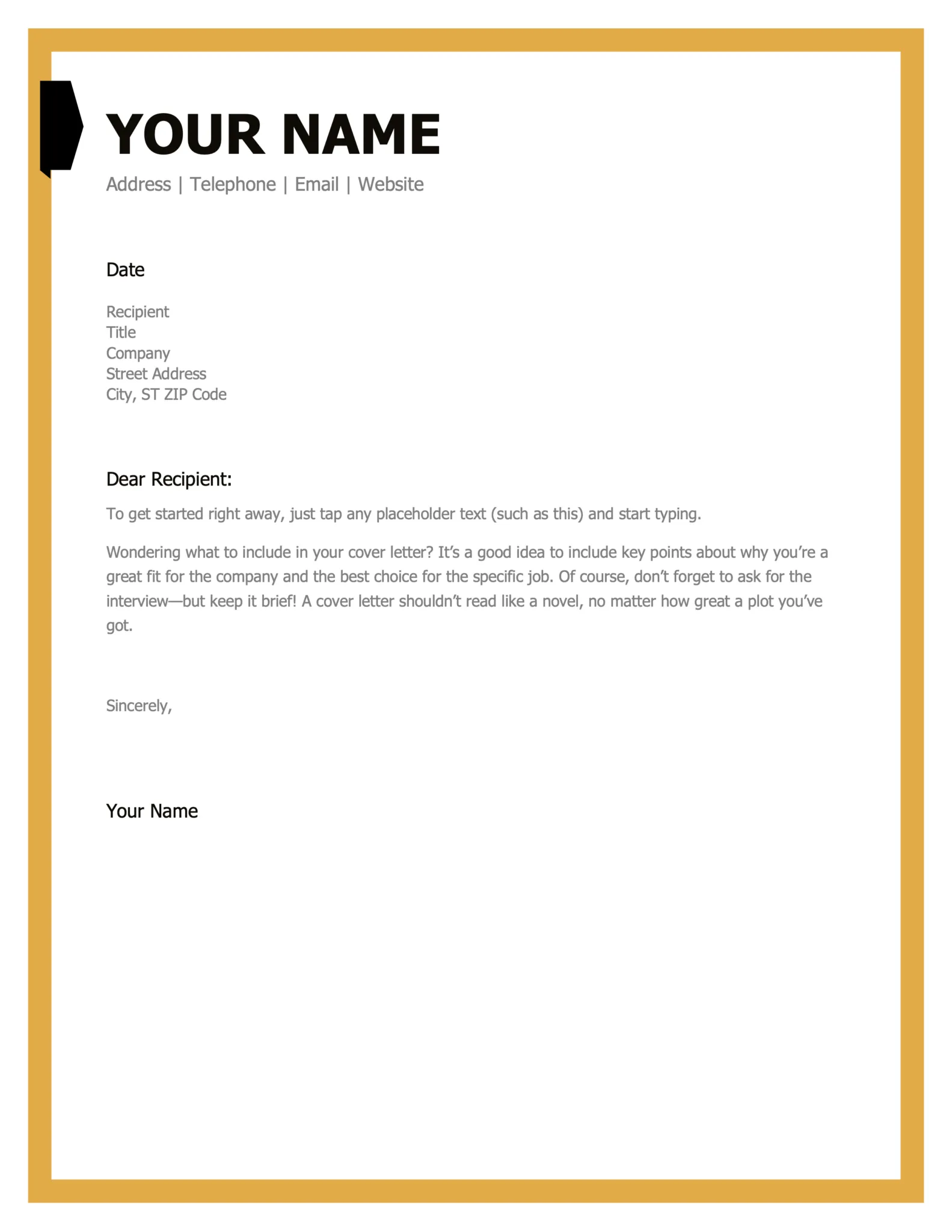 41454 cover letter template functional