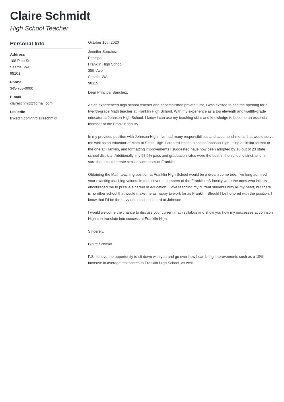 41455 professional cover letter design