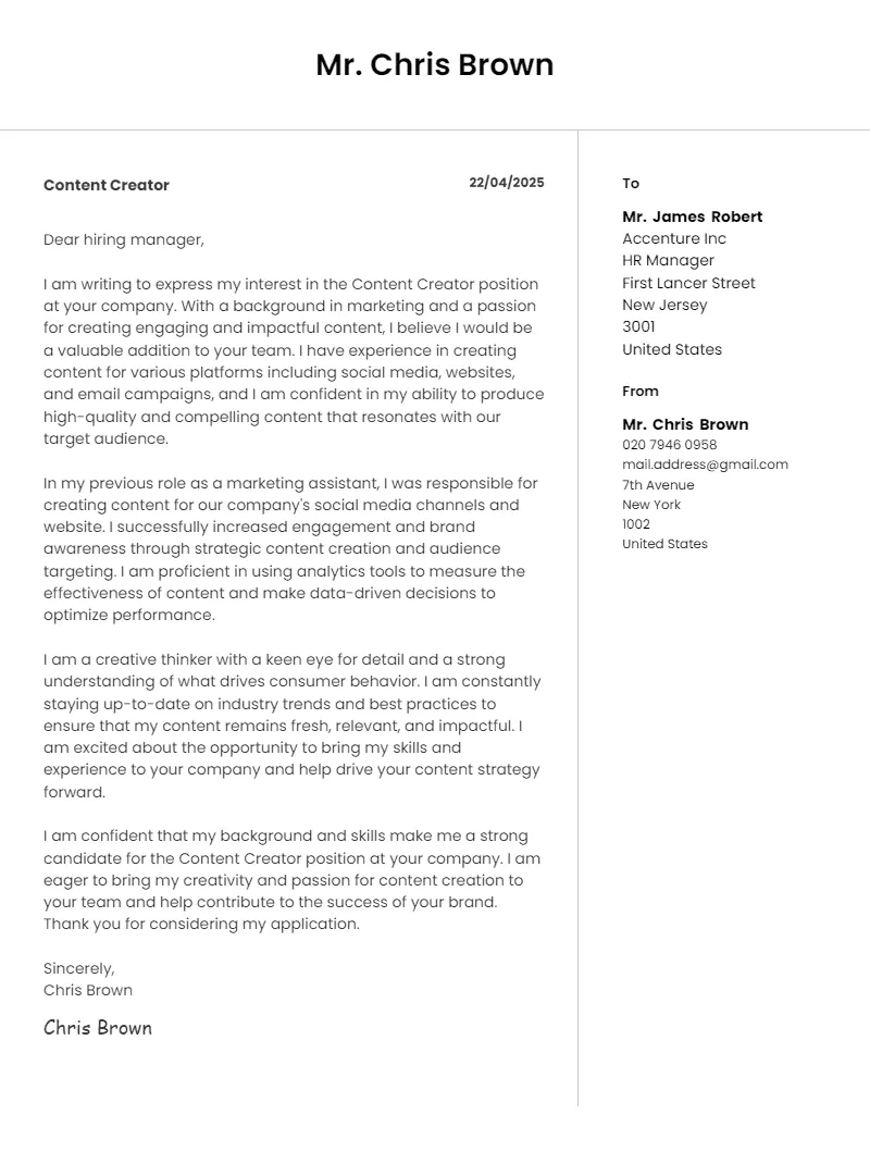 41462 cover letter design color