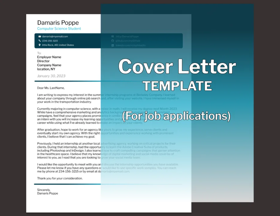 41462 cover letter design font
