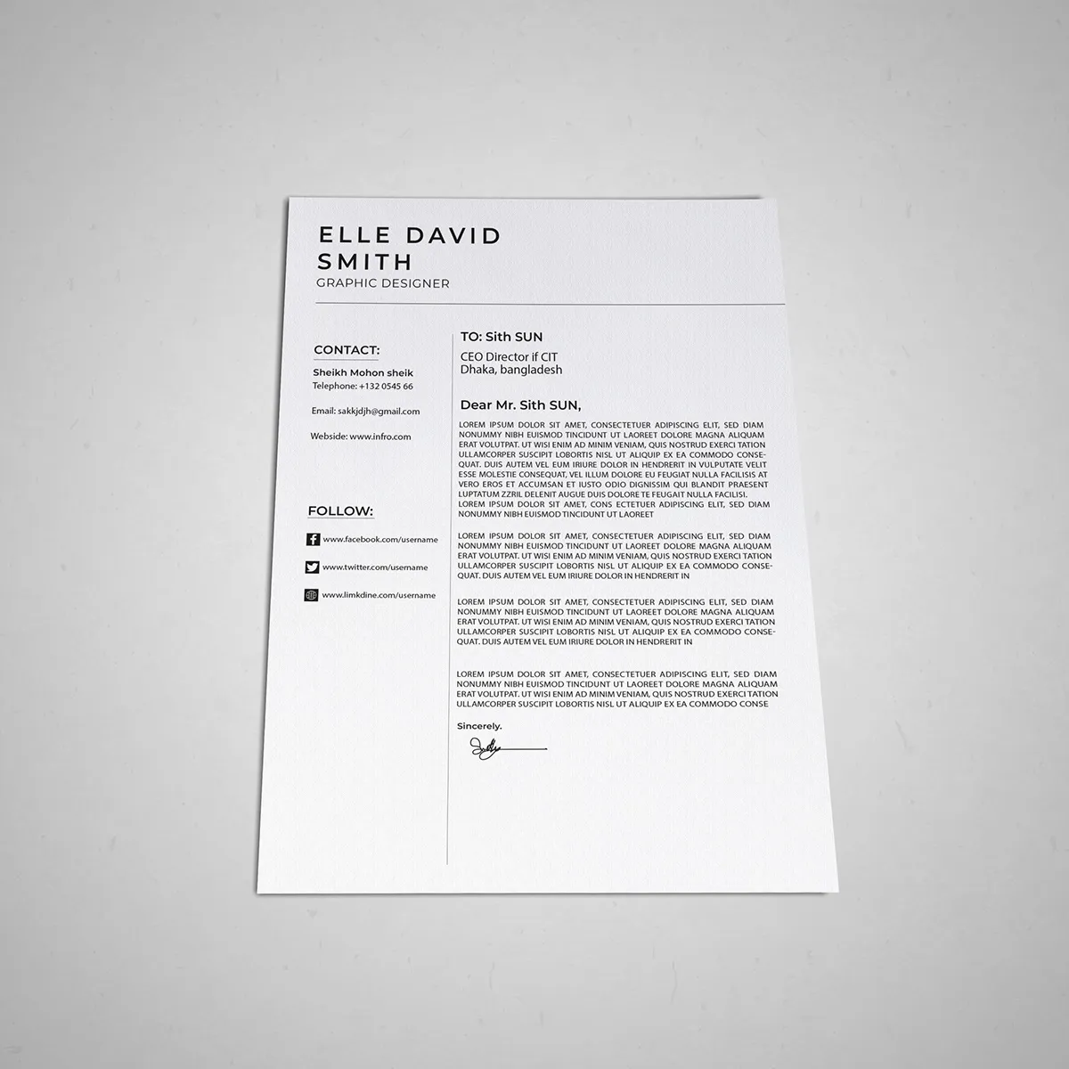 41462 cover letter design portfolio