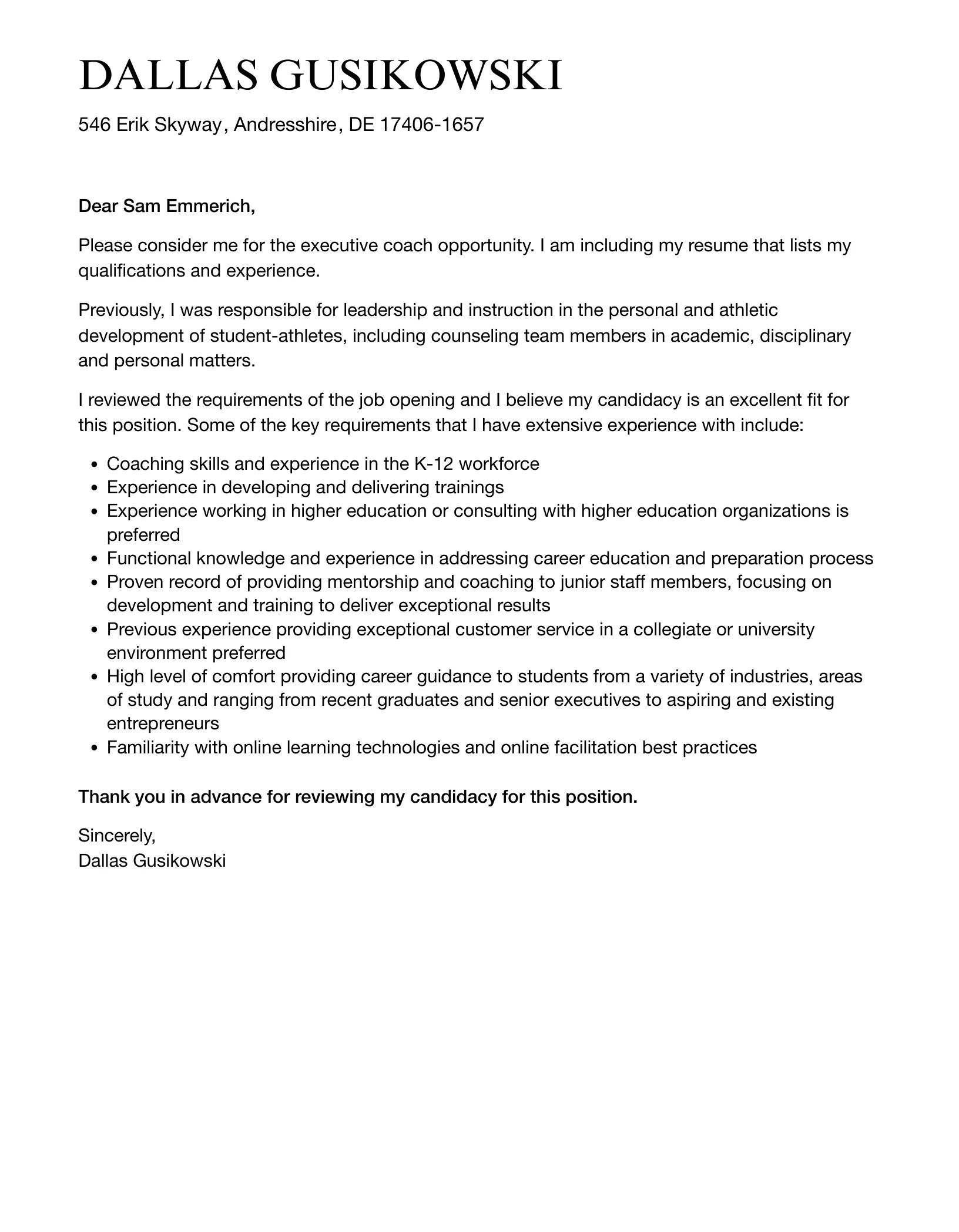 41464 coach cover letter passion