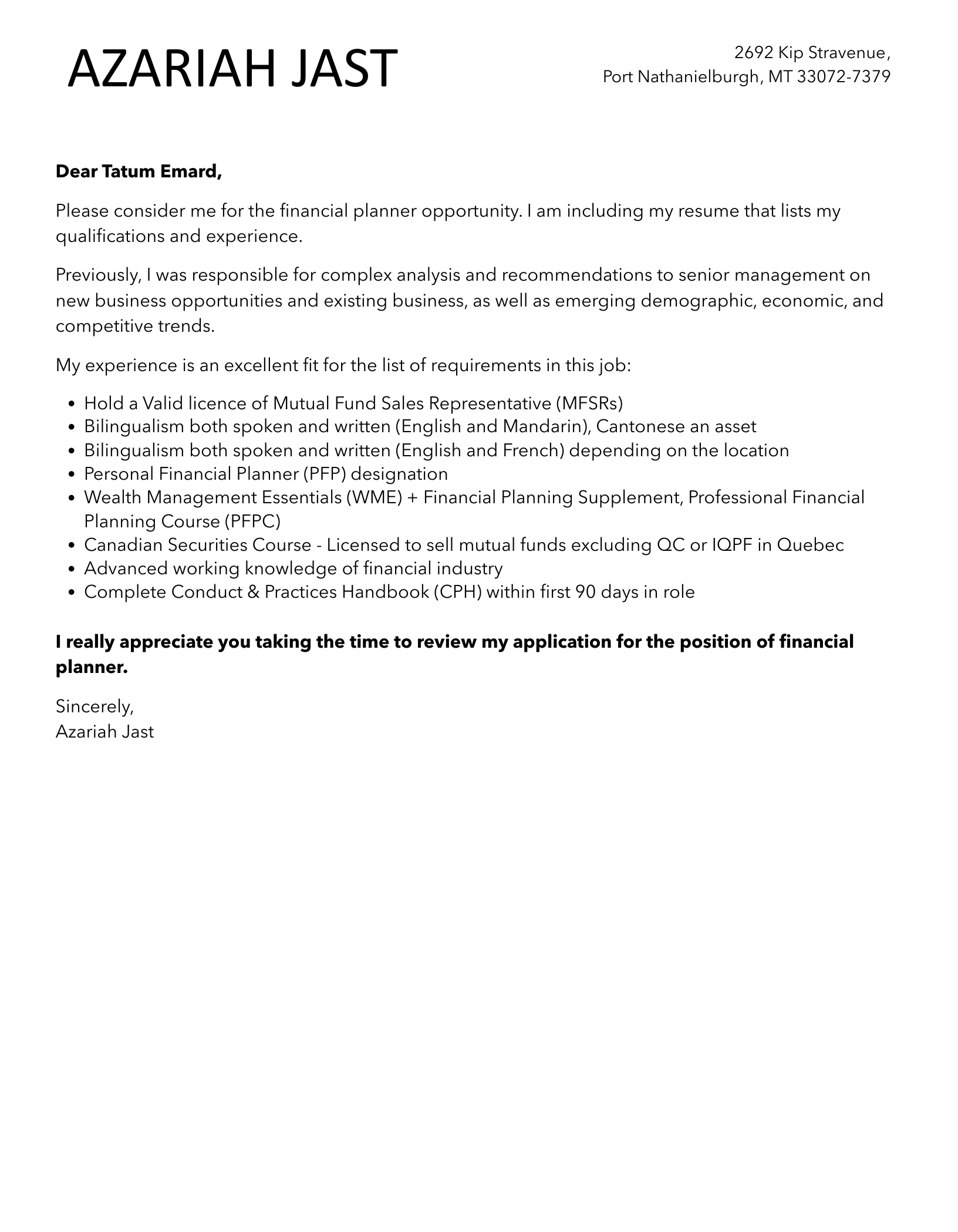 41465 cover letter personality