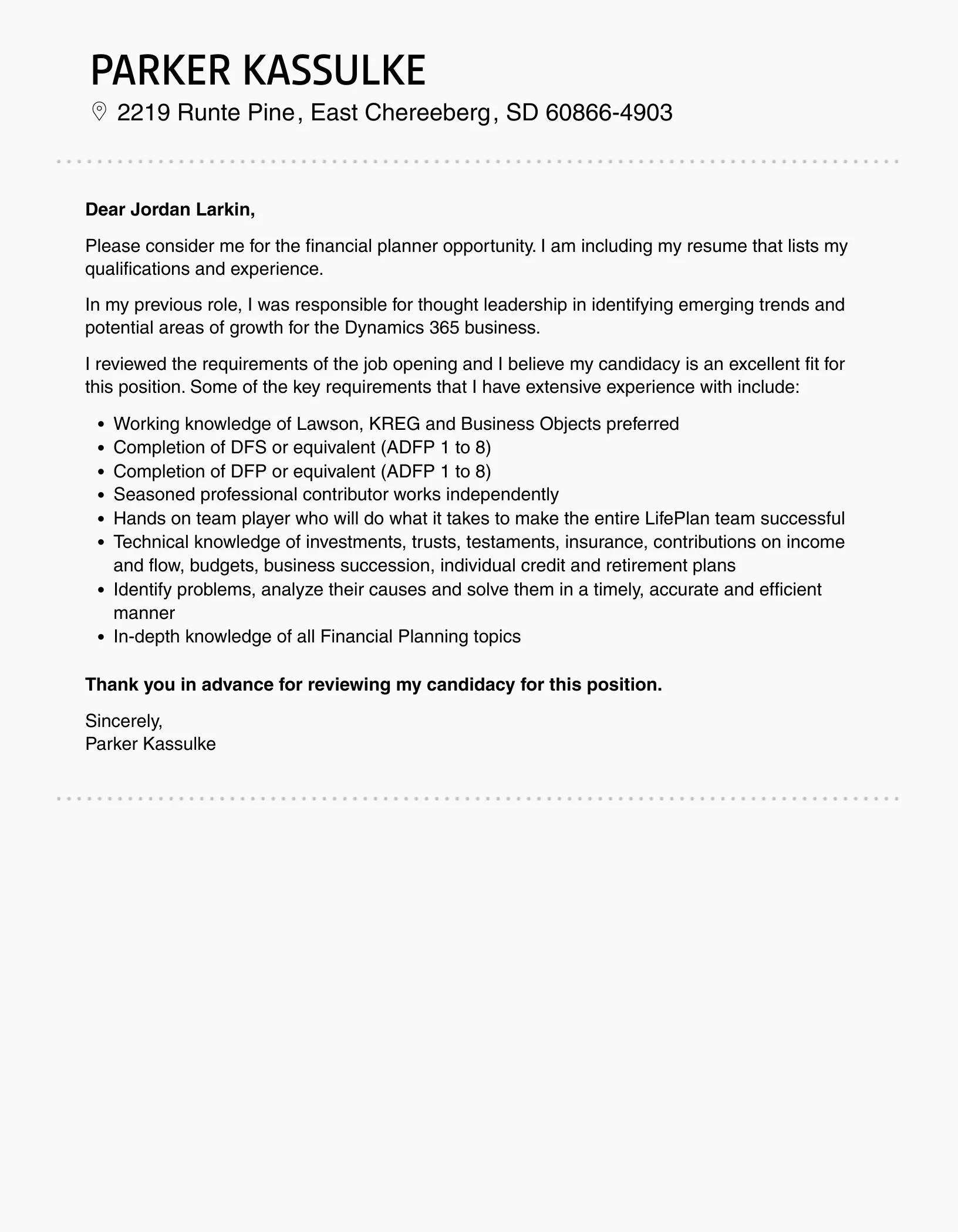 41465 proofreading cover letter