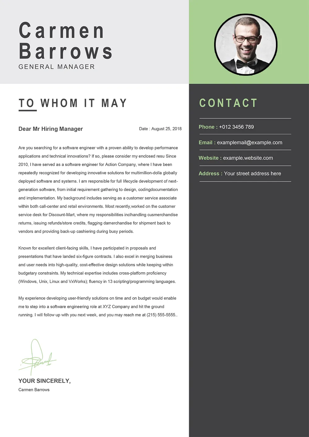 41468 cover letter formatting