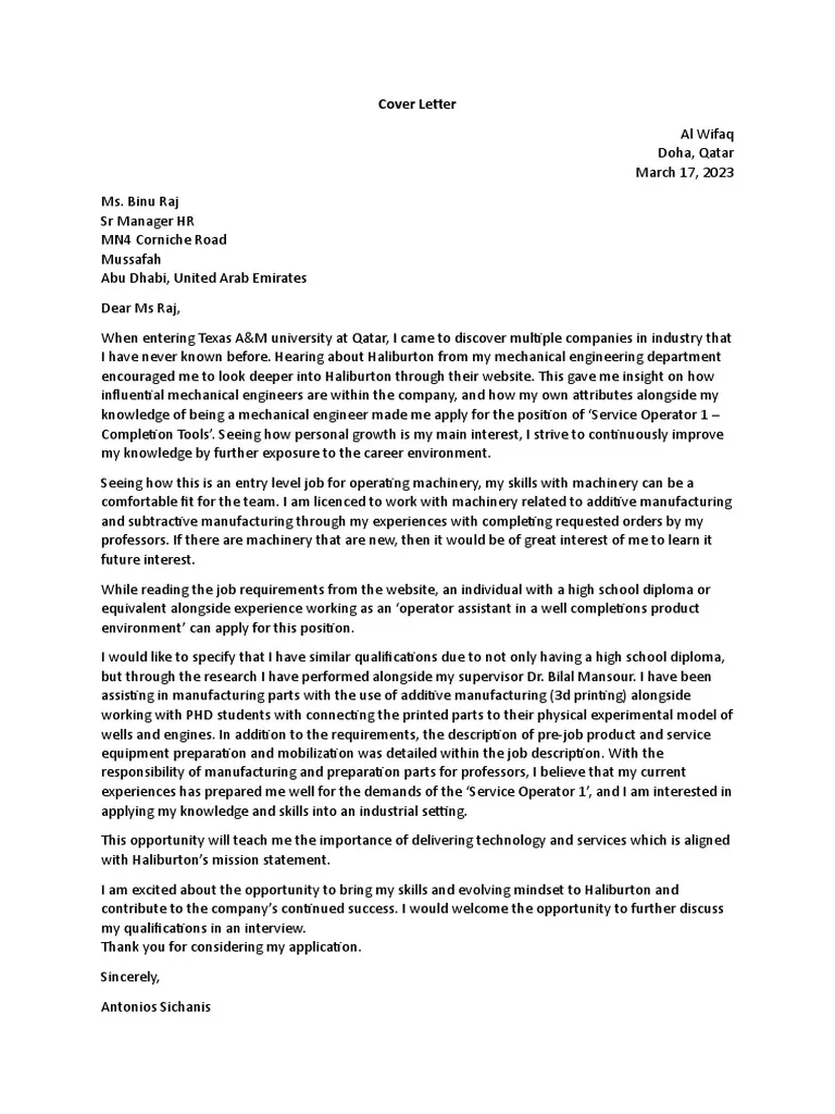 41473 cover letter success