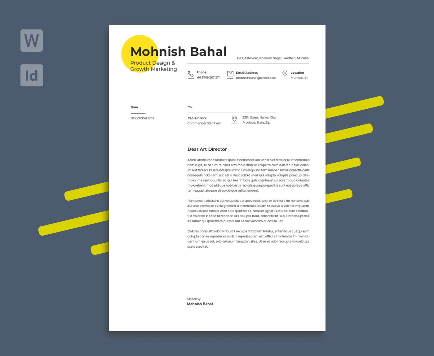 41484 cover letter formatting