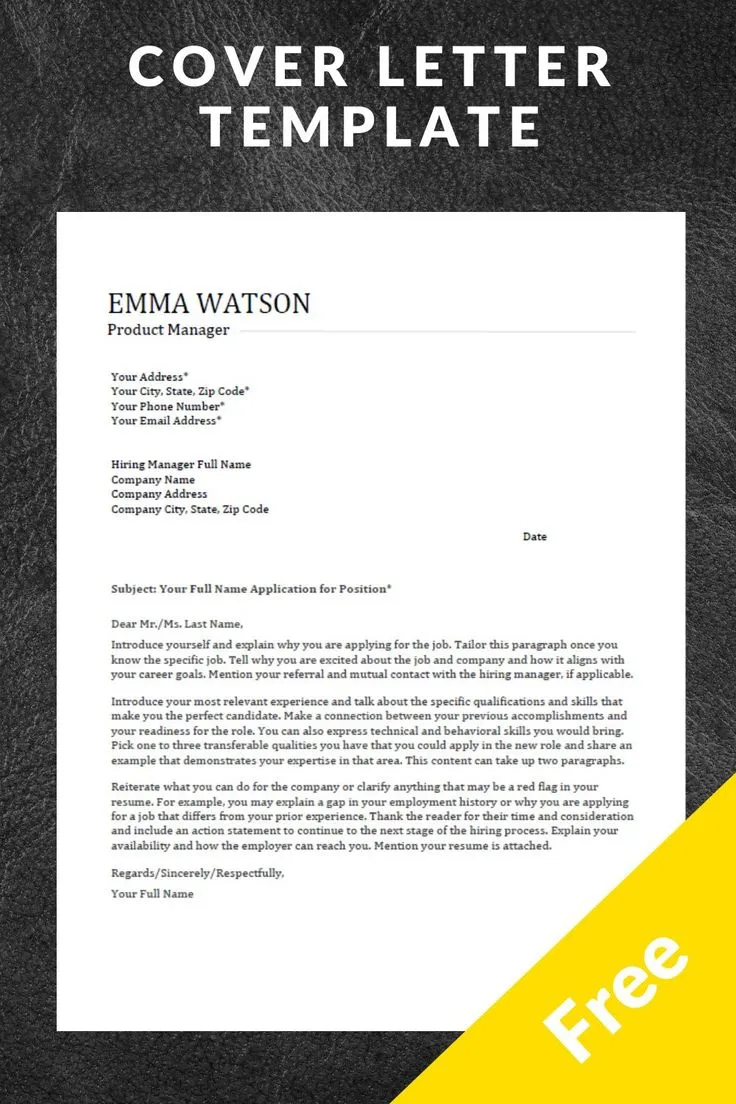 41484 cover letter templates overview