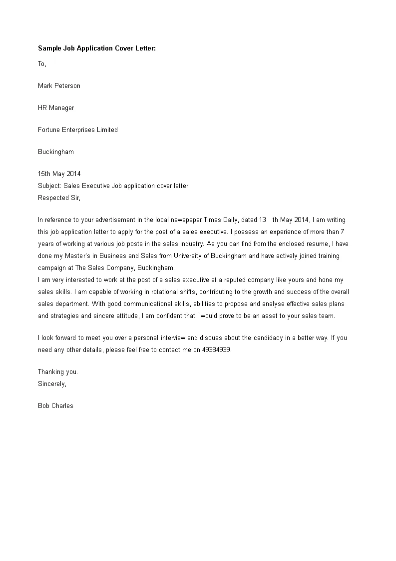 41485 cover letter basics