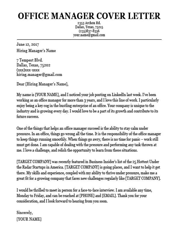 41487 skills experience cover letter