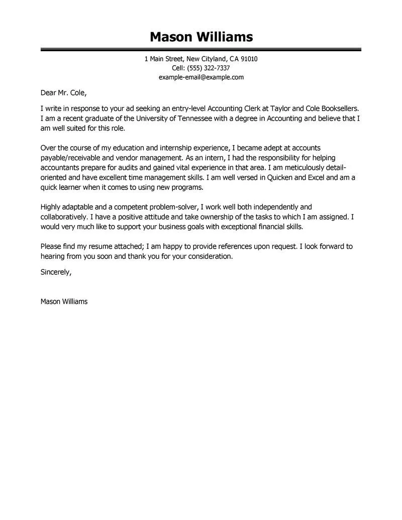 41489 cover letter accounting clerk 4