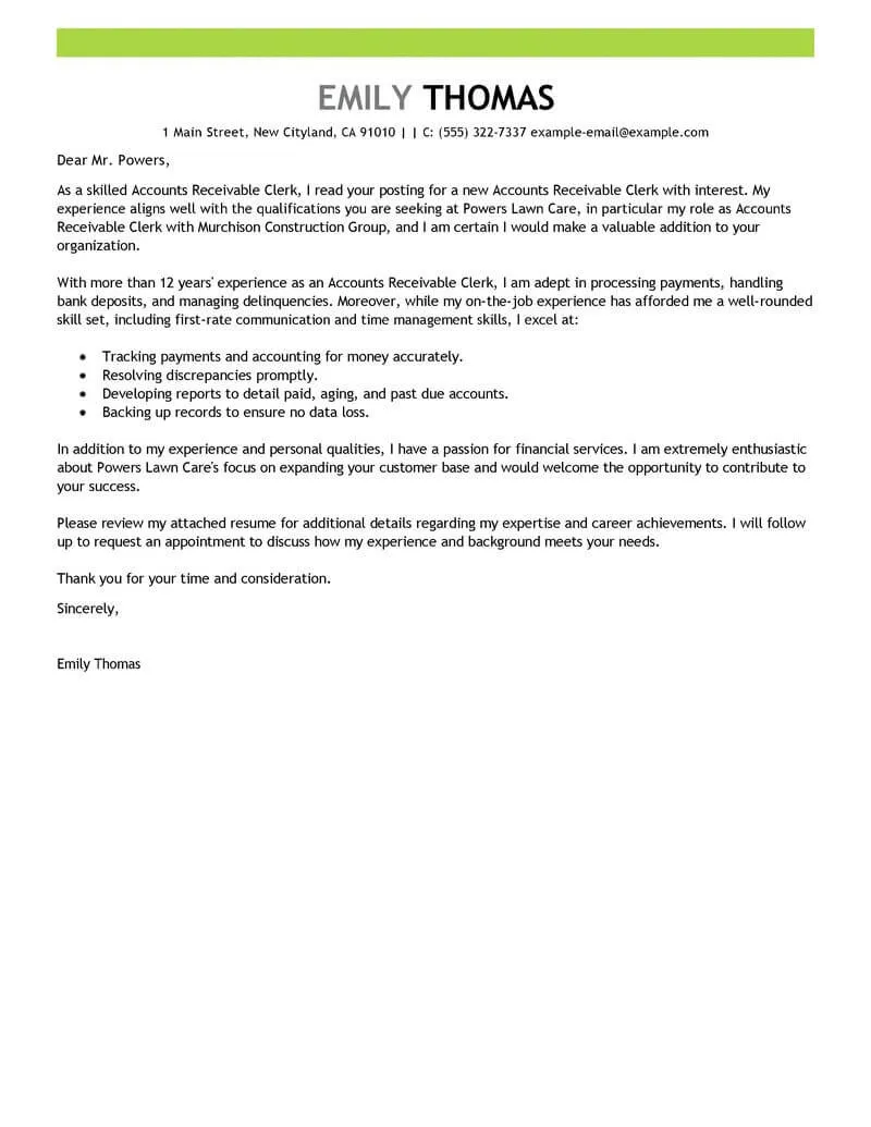 41489 cover letter accounting clerk 6