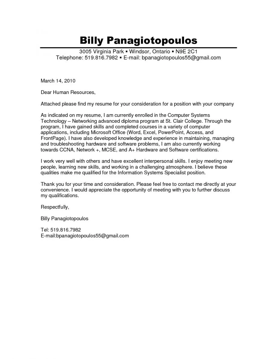 41492 professional cover letter