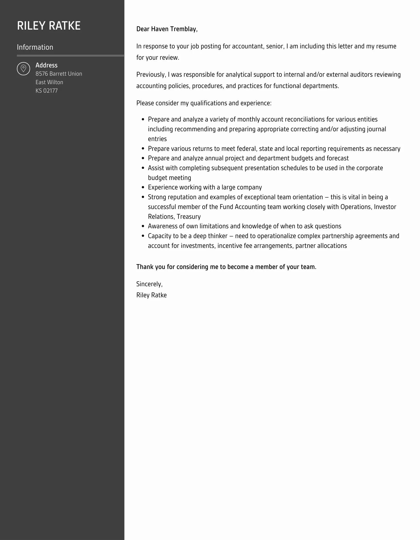 41494 cover letter formatting