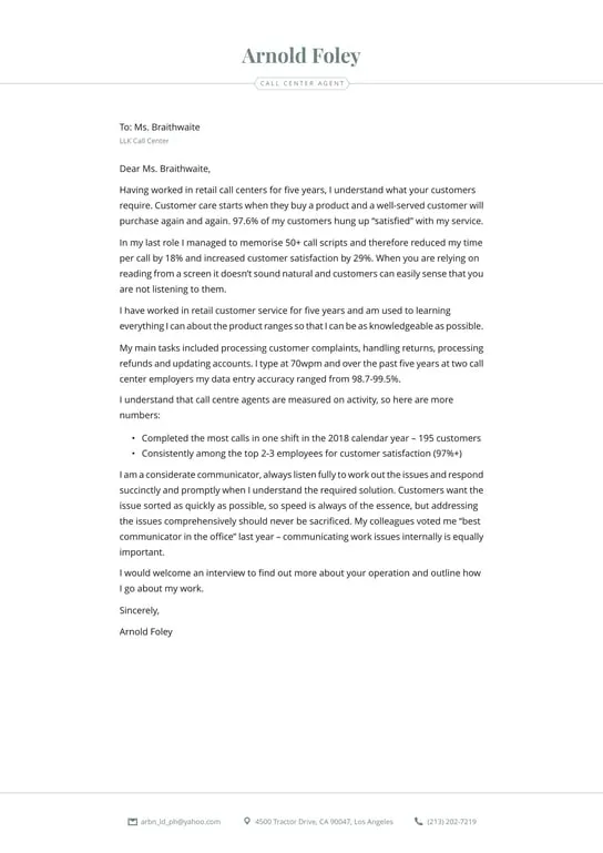 41500 call center cover letter mistakes