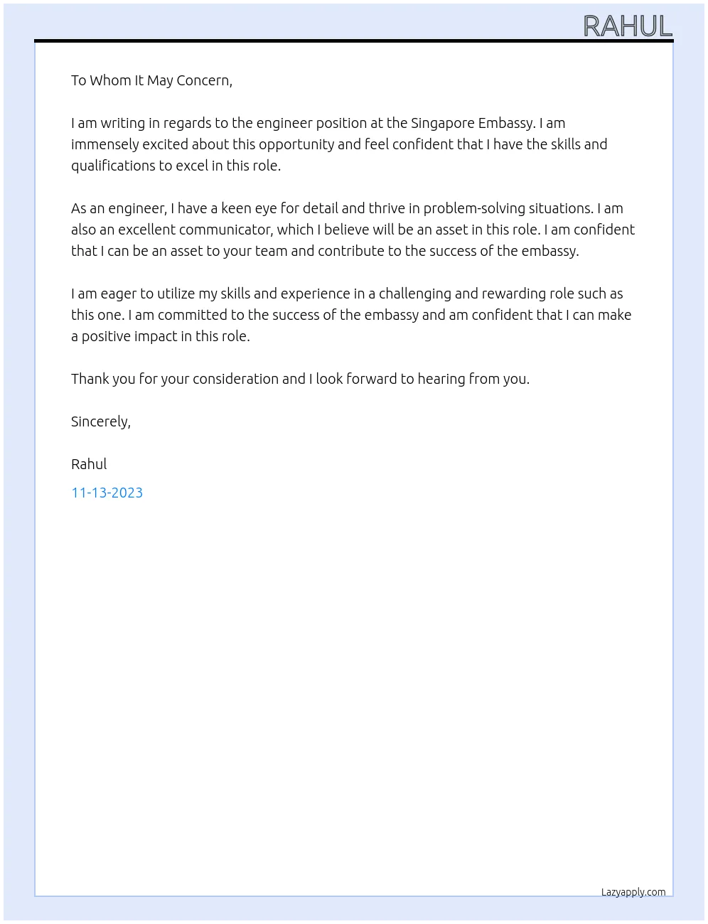 41503 engineer cover letter achievements